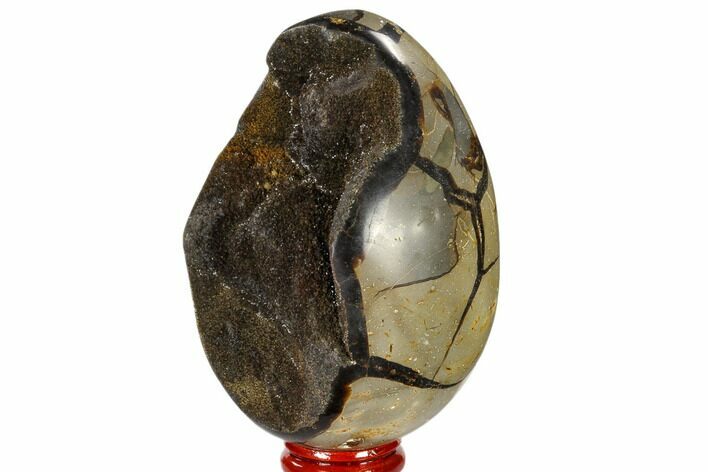 Septarian Dragon Egg Geode - Black Crystals #118701